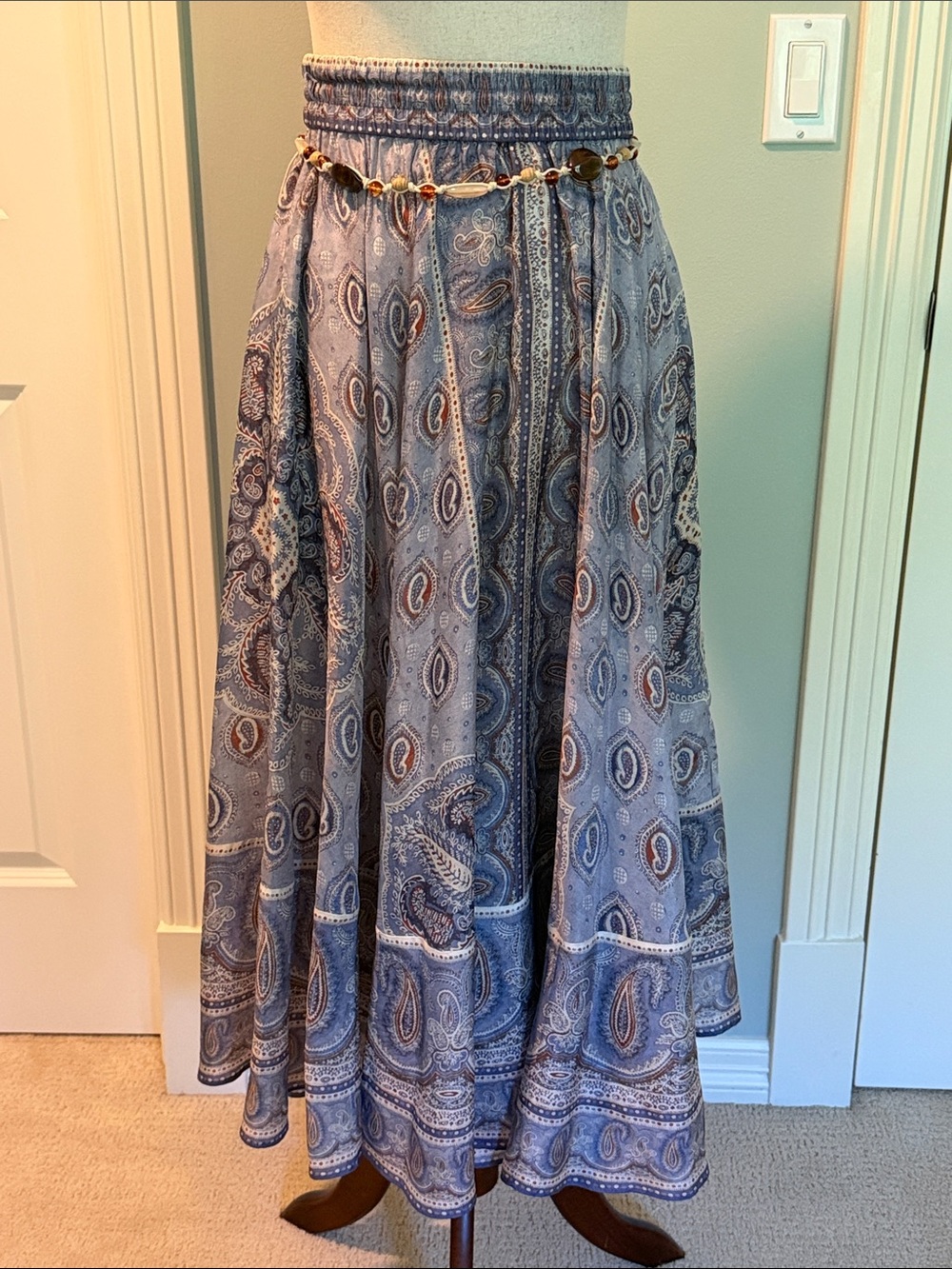 Zimmermann Vitali Silk Modi Maki Skirt 2/ Beaded Belt